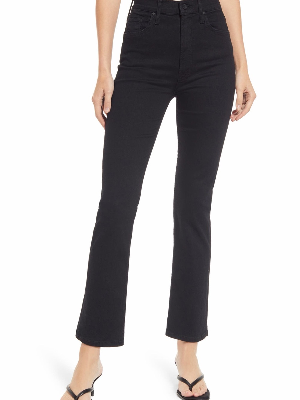 Mother High-Waisted Rider Ankle Jeans Not Guilty Wash Black Size W29 Minimalist